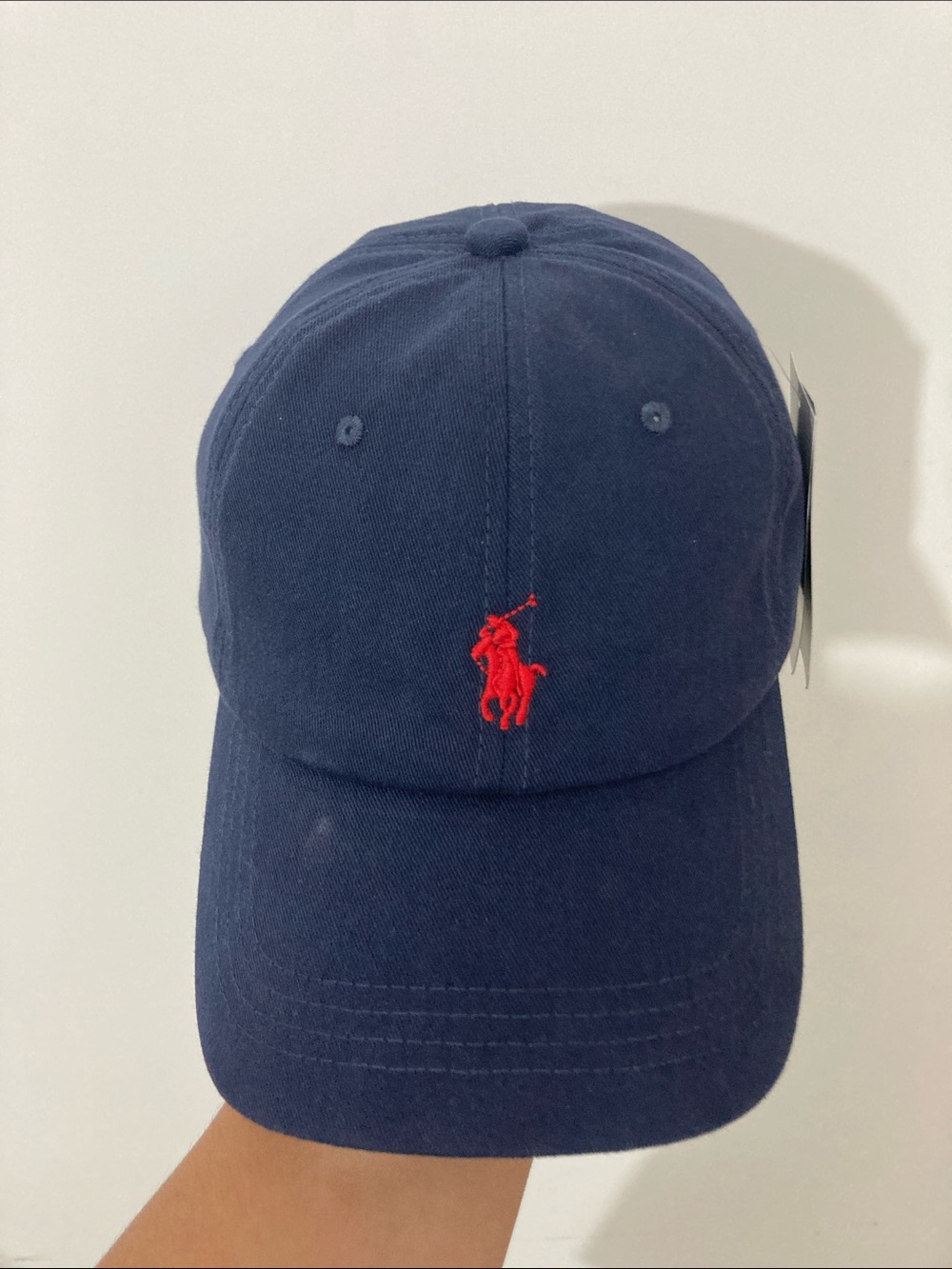 Polo by Ralph Lauren Navy Cap with Red Pony Embroidery